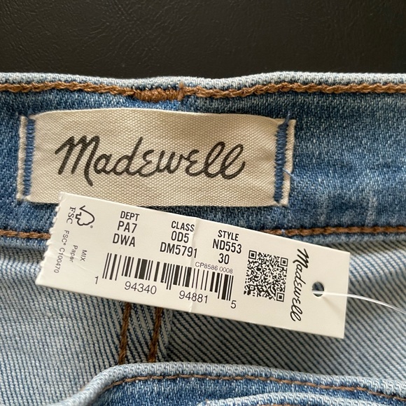 NWT Madewell Cali Demi Boot Blue Jeans Size 30 - Picture 11 of 13